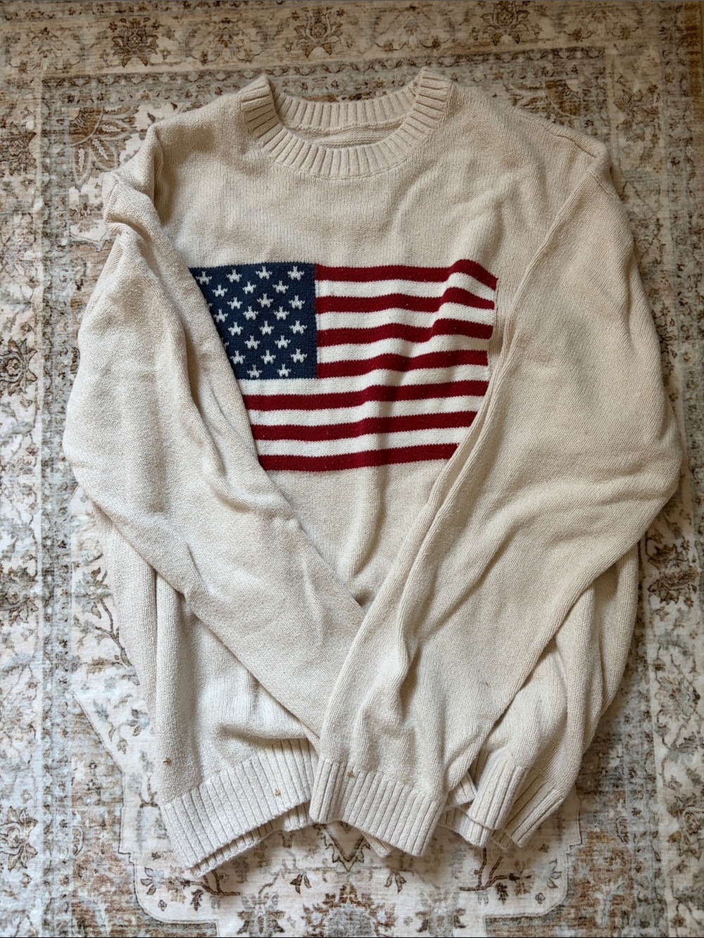 Hollister USA flag knit sweater
